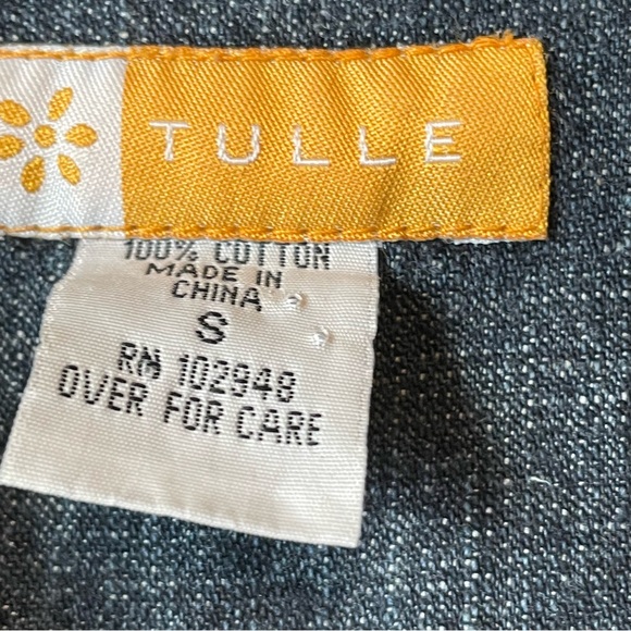 Tulle Denim Jean Jacket Size Small - Picture 5 of 10